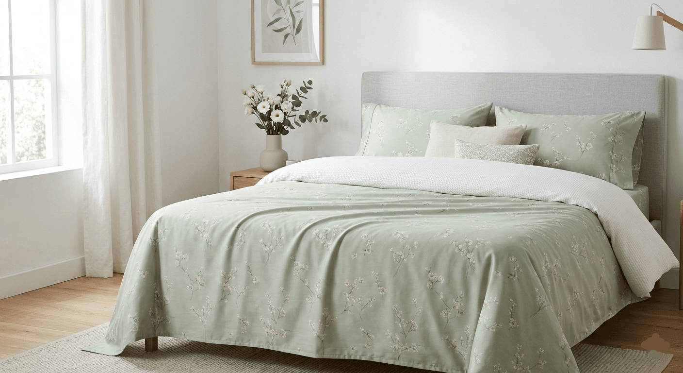 Printed green floral